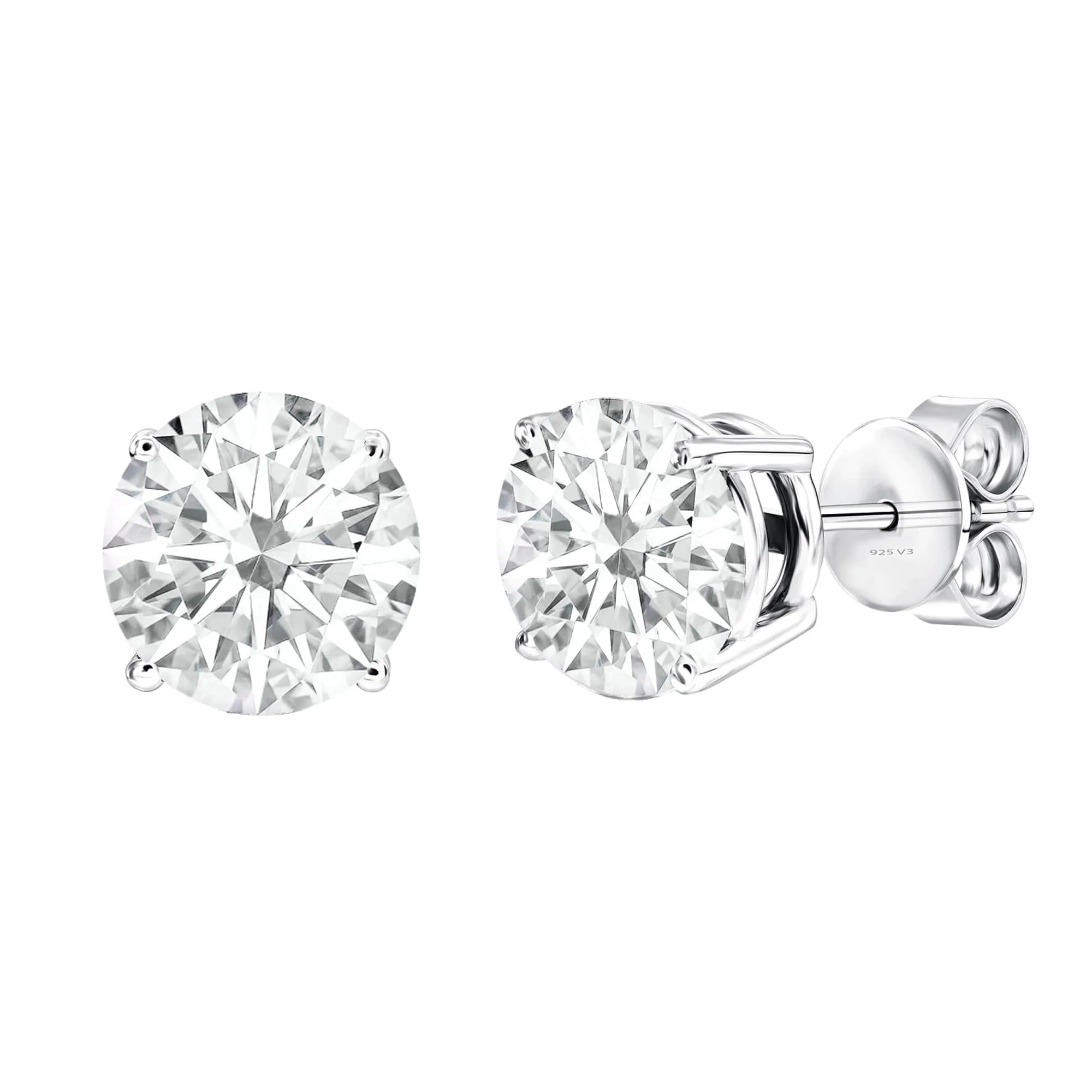 V3 Jewelry Sterling Silver 2.20 Carat Round Cut Moissanite Solitaire Stud Earrings sold by Zulily