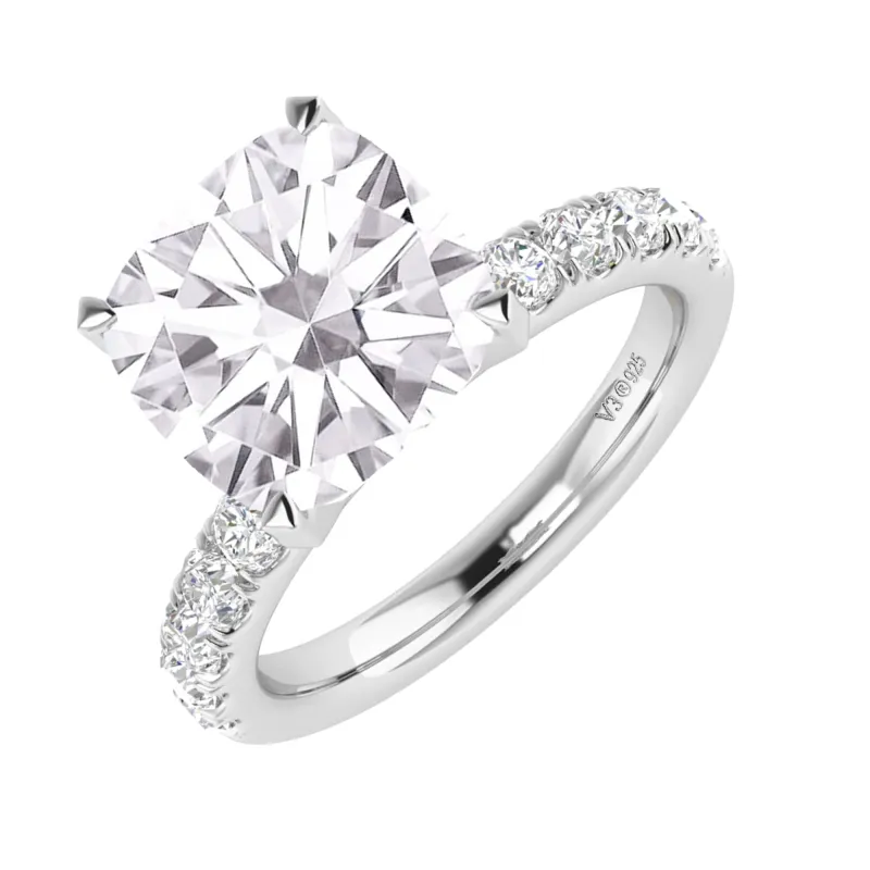 V3 Jewelry 925 Sterling Silver with Moissanite Solitaire Ring sold by Zulily