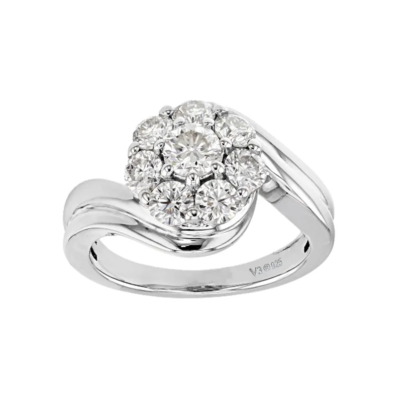 V3 Jewelry 925 Sterling Silver with Moissanite Engagement Ring sold by Zulily