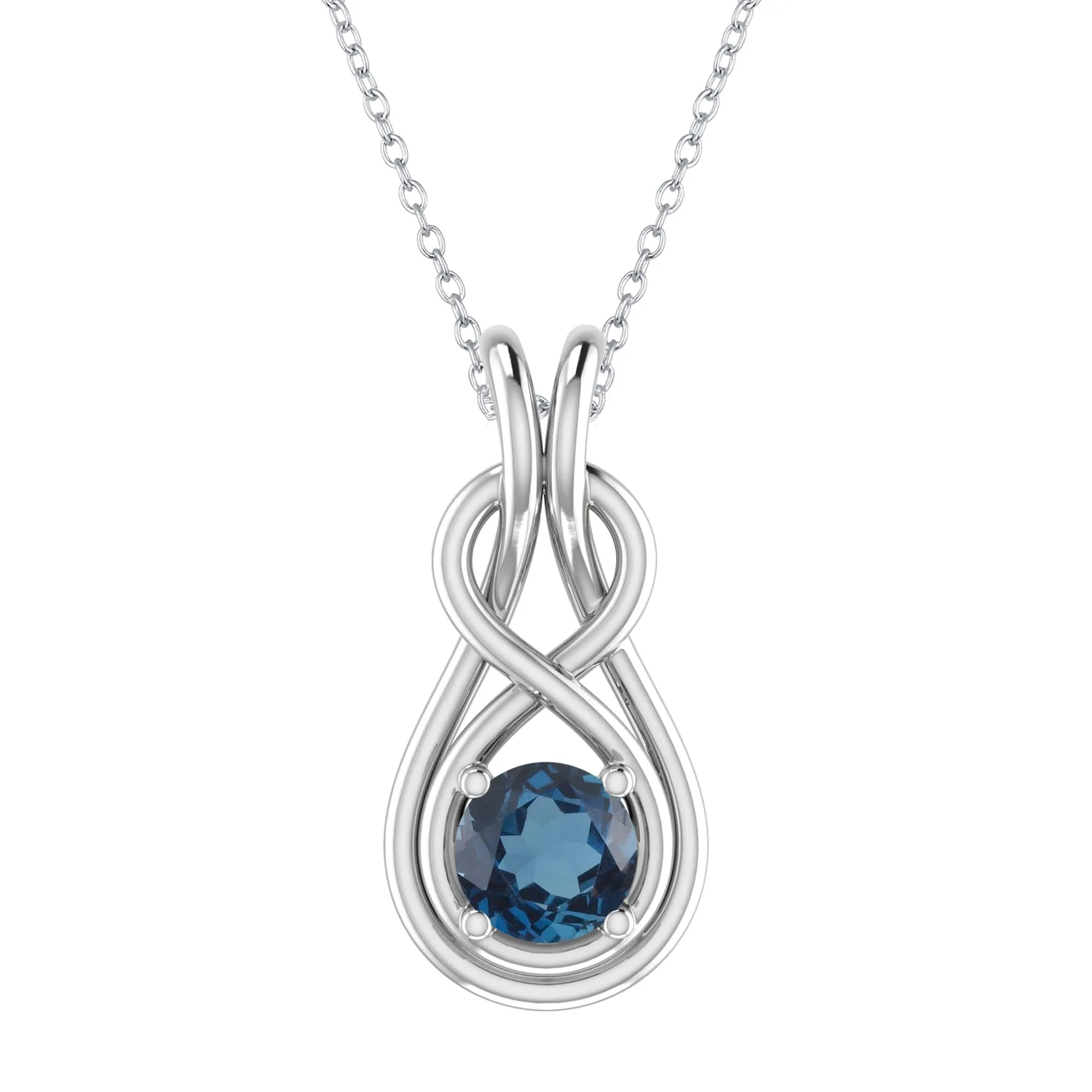 V3 Jewelry Sterling Silver Round Cut Natural London Blue Topaz Infinity Pendant sold by Zulily