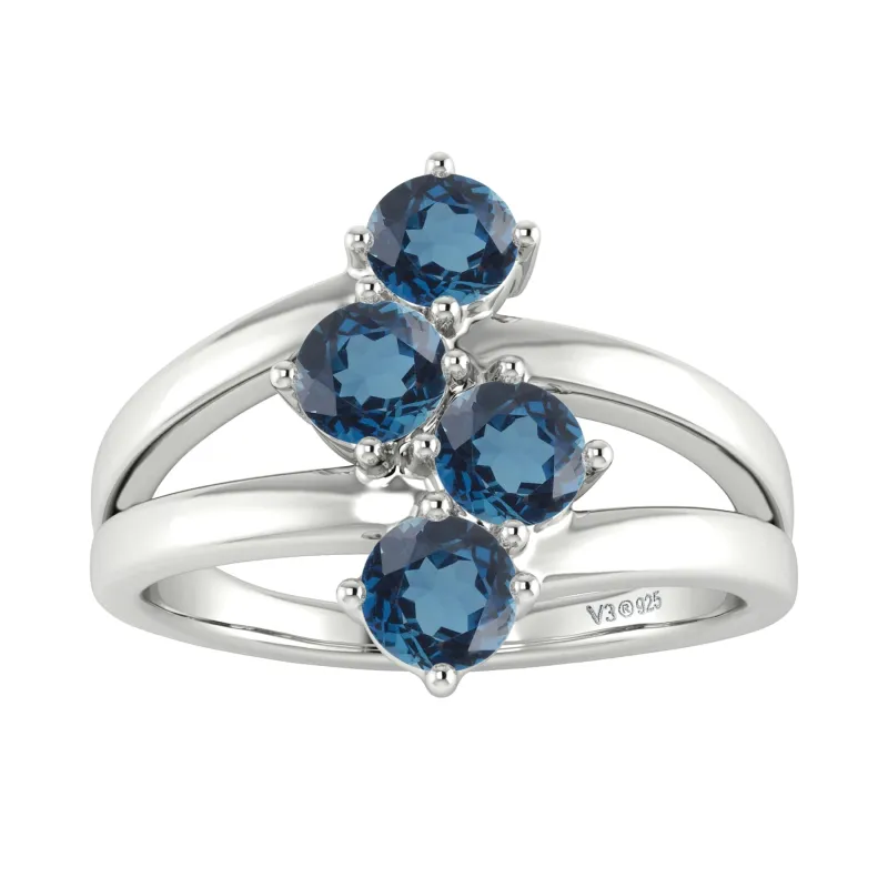 V3 Jewelry Sterling Silver 1.25CTTW Natural London Blue Topaz Engagement Ring sold by Zulily