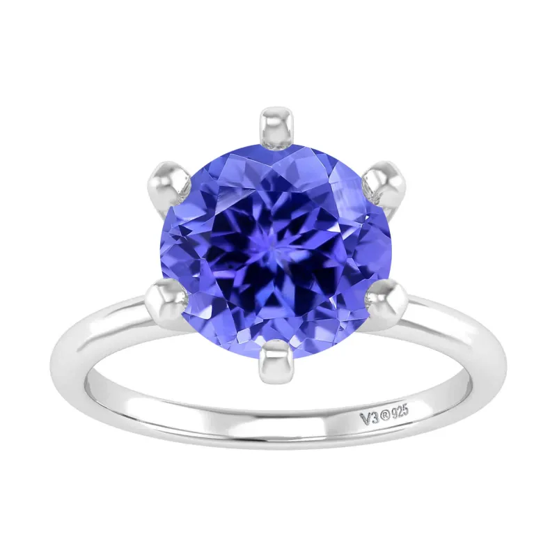 Sterling Silver 2.30CT Natural Tanzanite Solitaire Ring sold by Zulily