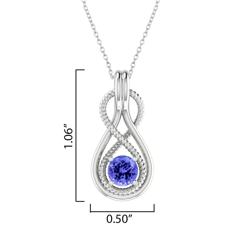 Sterling Silver with Natural Tanzanite Infinity Pendant sold by Zulily
