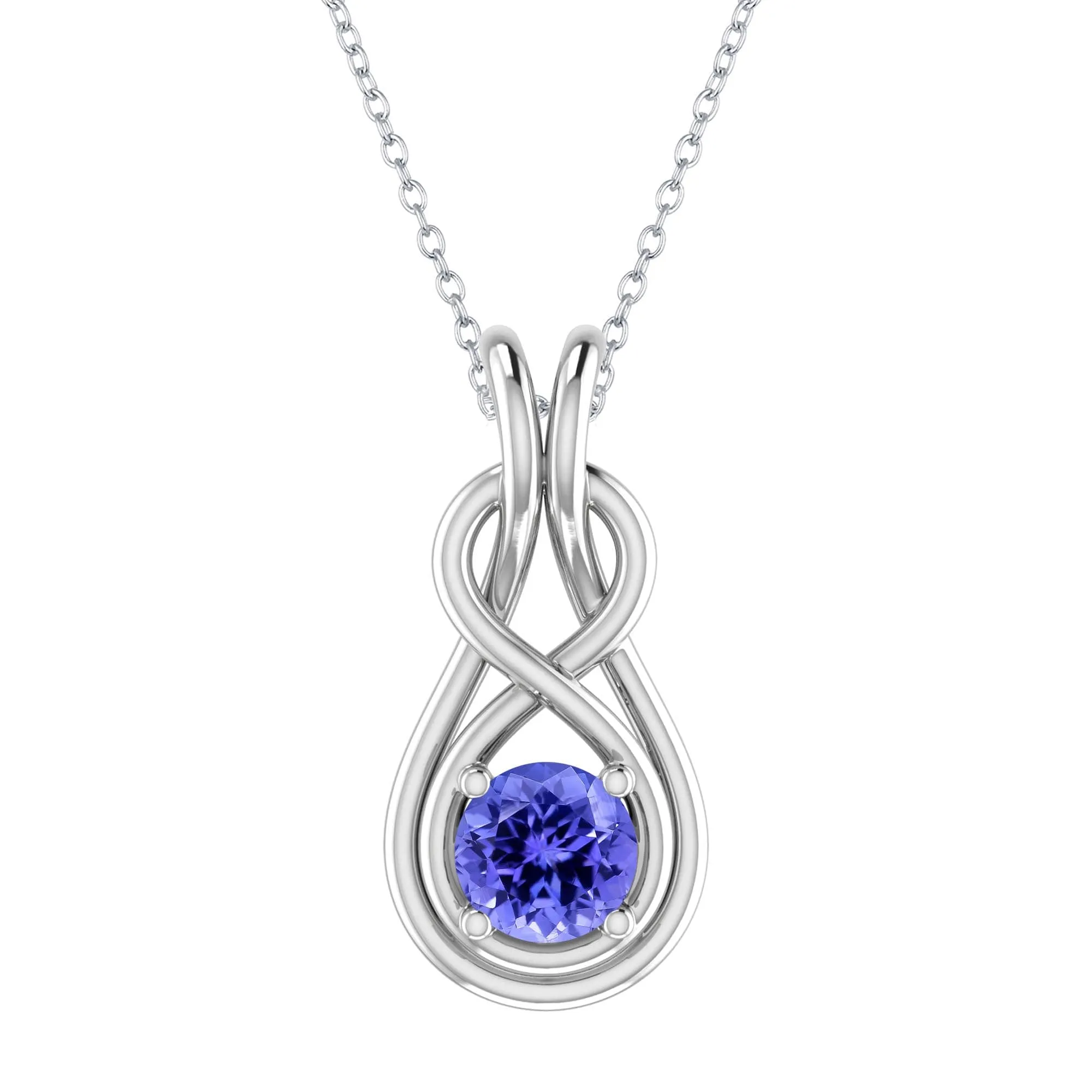 Sterling Silver with Natural Tanzanite Infinity Pendant sold by Zulily