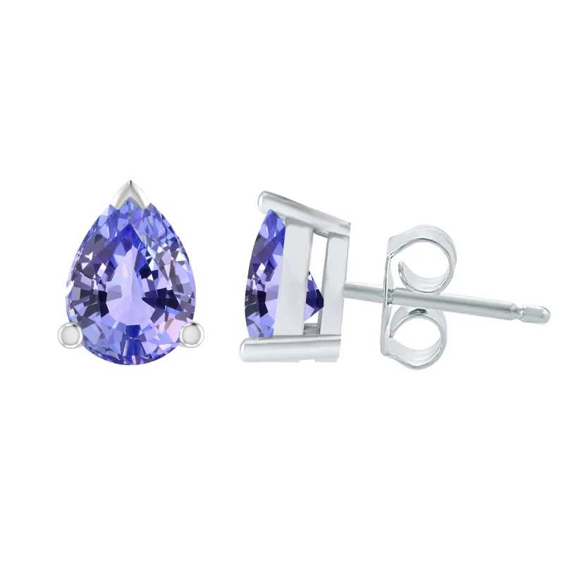 Sterling Silver with Natural Tanzanite Pear Shape Stud Earrings sold by Zulily