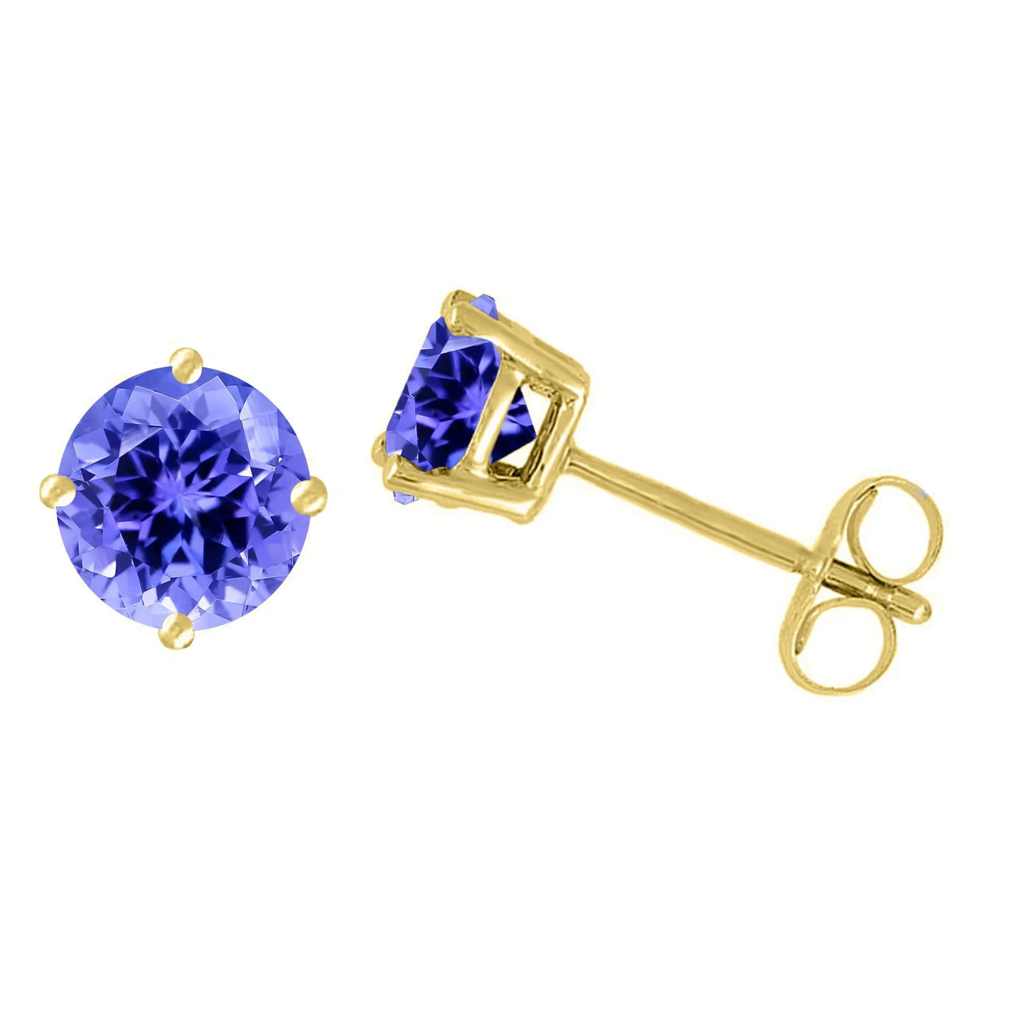 Gold Over Sterling Silver 1.0CT Natural Tanzanite Stud Earrings sold by Zulily