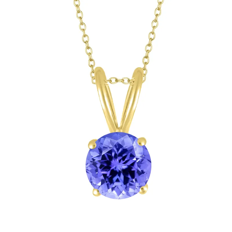 Gold Over Sterling Silver Natural Tanzanite Solitaire Pendant with 18" Chain sold by Zulily