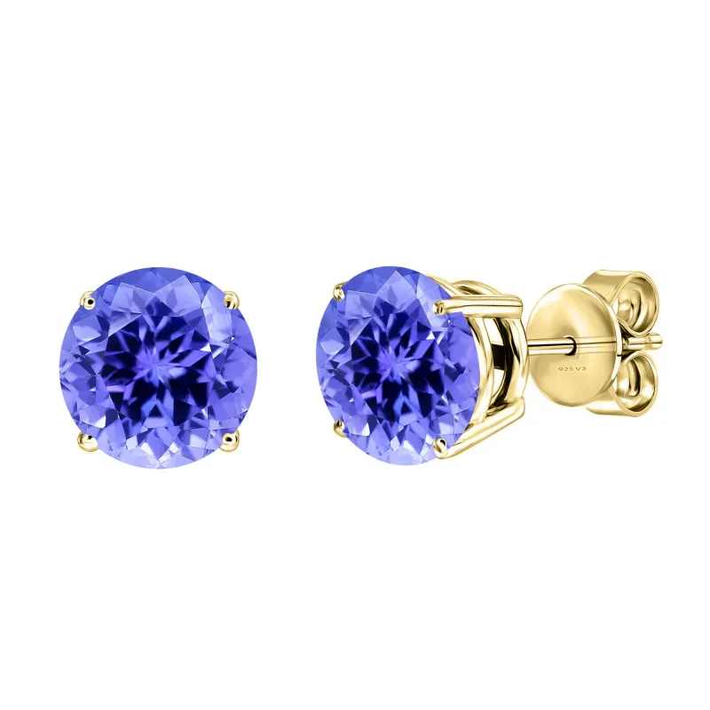 18K Gold Over Sterling Silver 2.30CT Natural Tanzanite Stud Earrings sold by Zulily