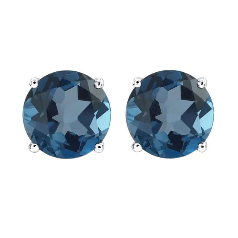 V3 Jewelry 925 Sterling Silver 2.0 Carat Genuine Round Cut London Blue Topaz Stud Earrings sold by Zulily