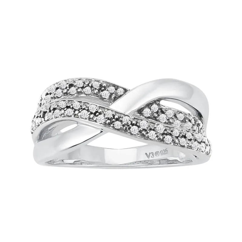 V3 Jewelry Sterling Silver Natural White Diamond Promise Ring sold by Zulily