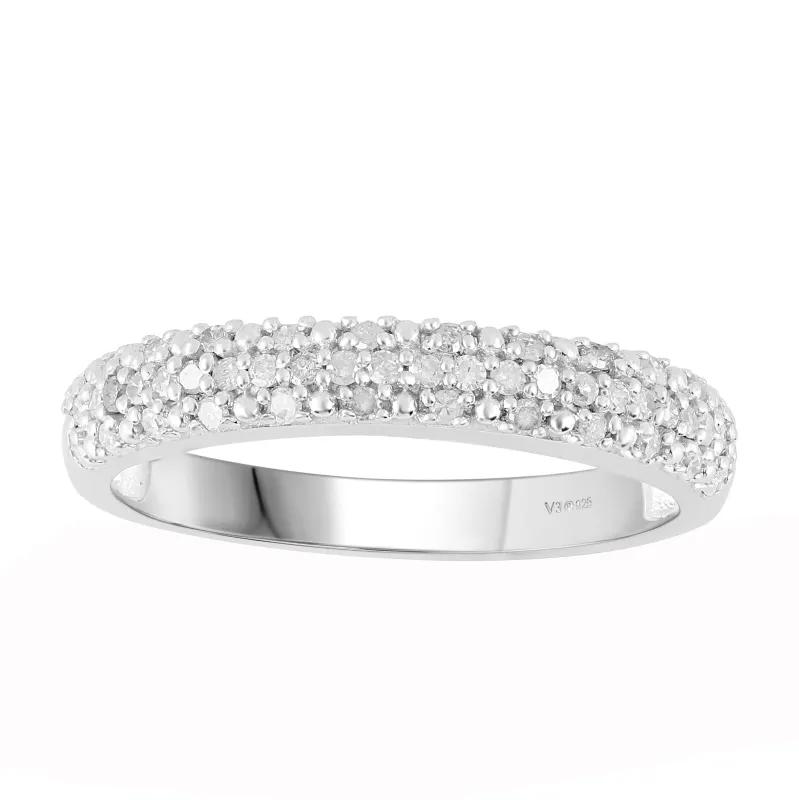 V3 Jewelry Sterling Silver Natural White Diamond Band Ring sold by Zulily