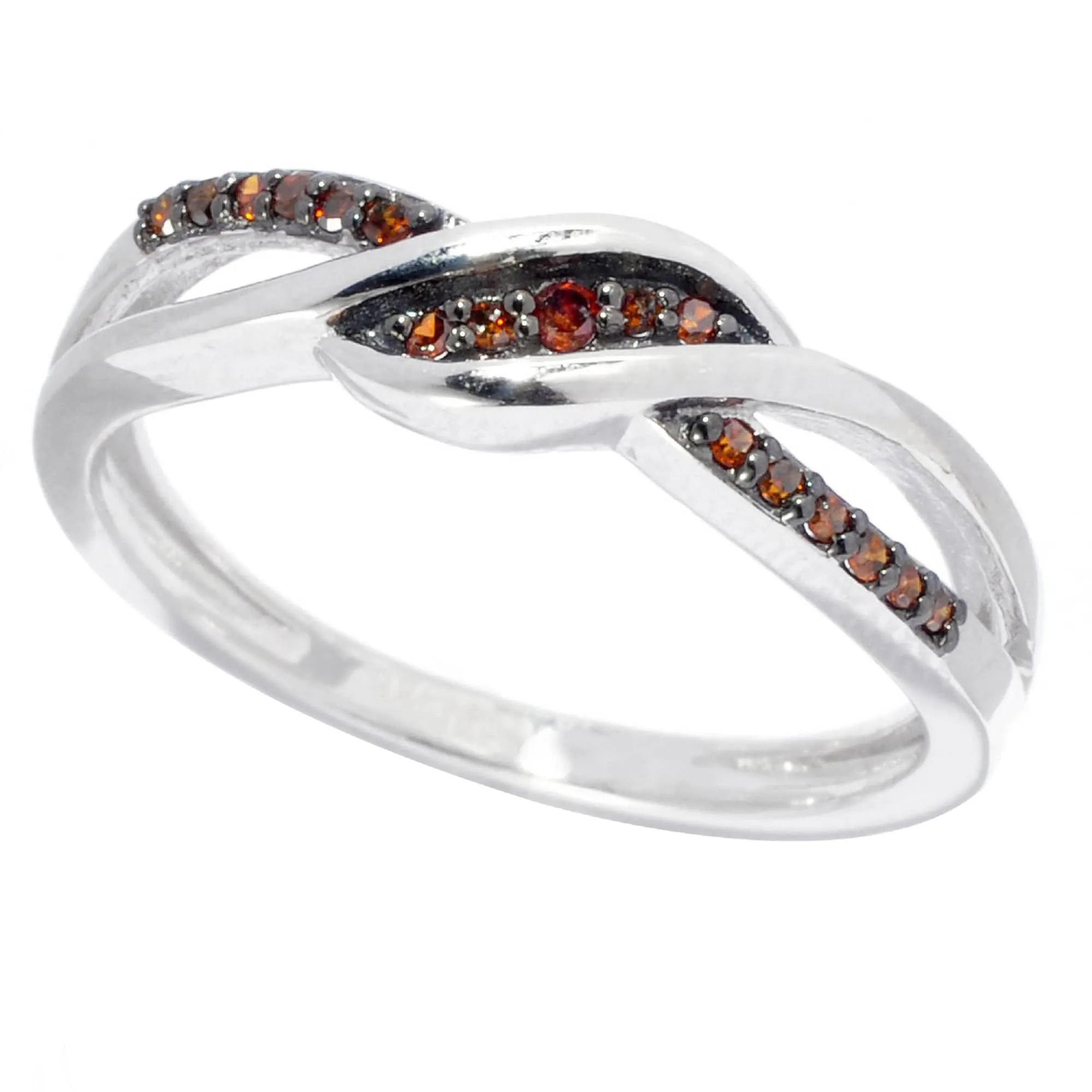 V3 Jewelry Sterling Silver Genuine Red Diamond Crossover Ring sold by Zulily product image thumbnail 2