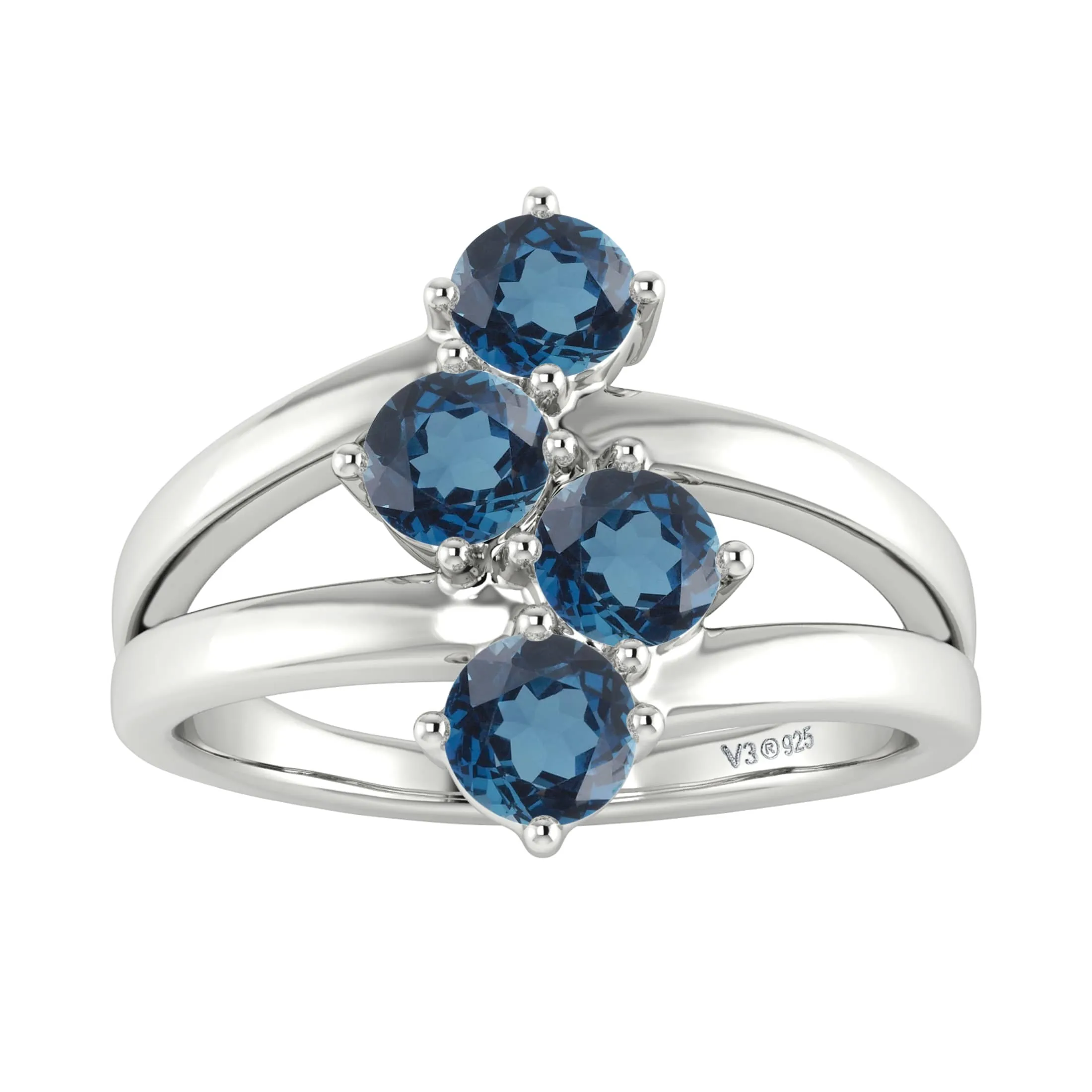 V3 Jewelry Sterling Silver 1.25CTTW Natural London Blue Topaz Engagement Ring sold by Zulily product image thumbnail 3