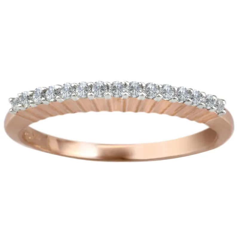 V3 Jewelry V3 Jewelry Real White Diamond Rose Gold Over Sterling Silver Band Ring sold by Zulily