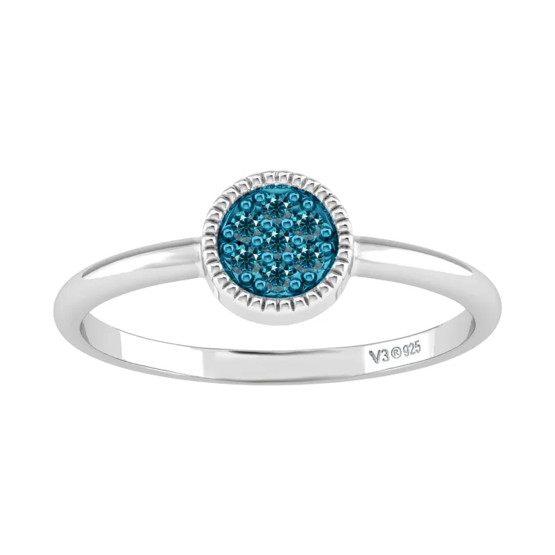 V3 Jewelry V3 Jewelry Sterling Silver Natural Blue Diamond Circle Ring sold by Zulily