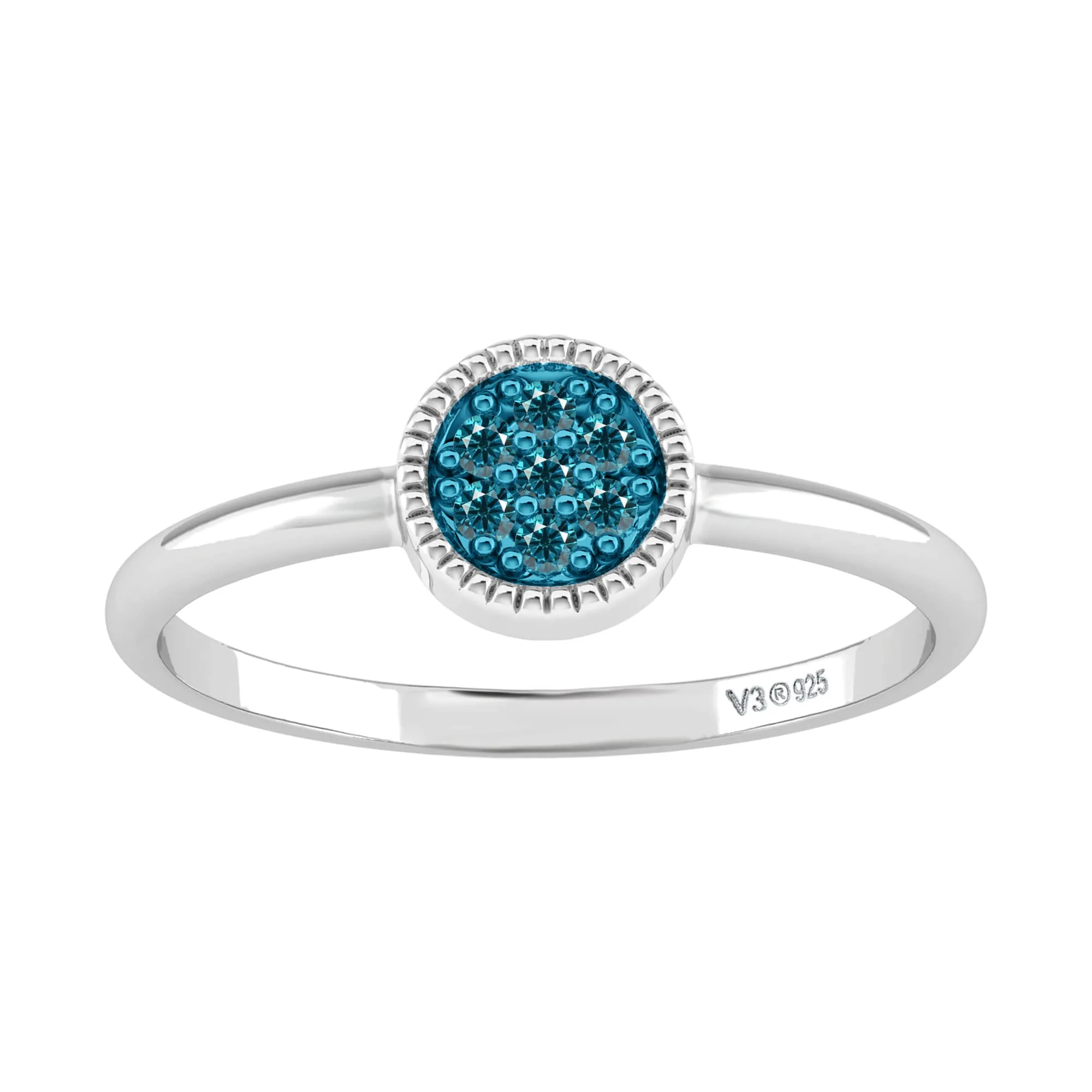 V3 Jewelry V3 Jewelry Sterling Silver Natural Blue Diamond Circle Ring sold by Zulily product image thumbnail 2