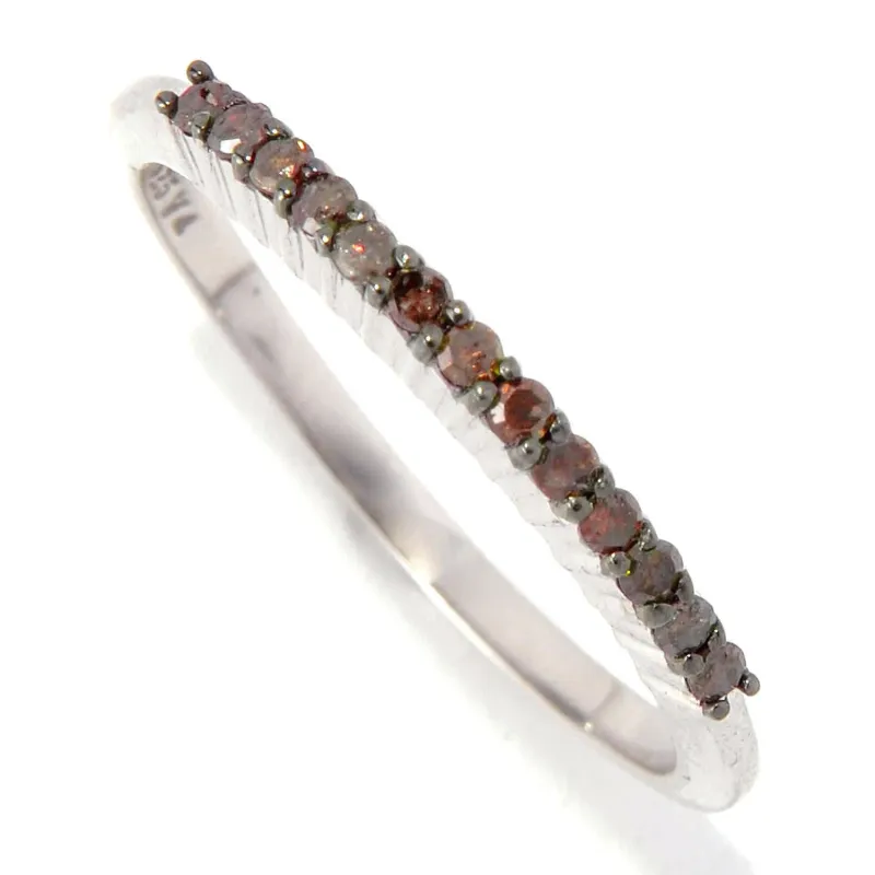 Sterling Silver Real Champagne Diamond Stakable Band Ring sold by Zulily
