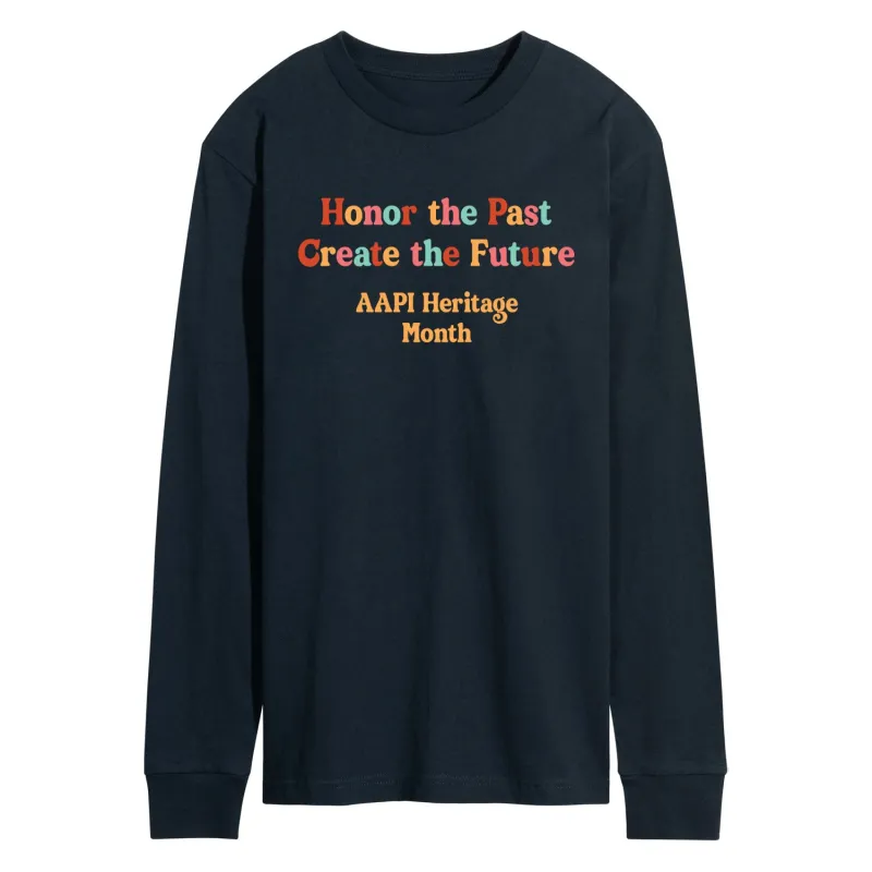 Instant Message - Honor Past Create Future - Men's Long Sleeve Graphic T-Shirt sold by Zulily