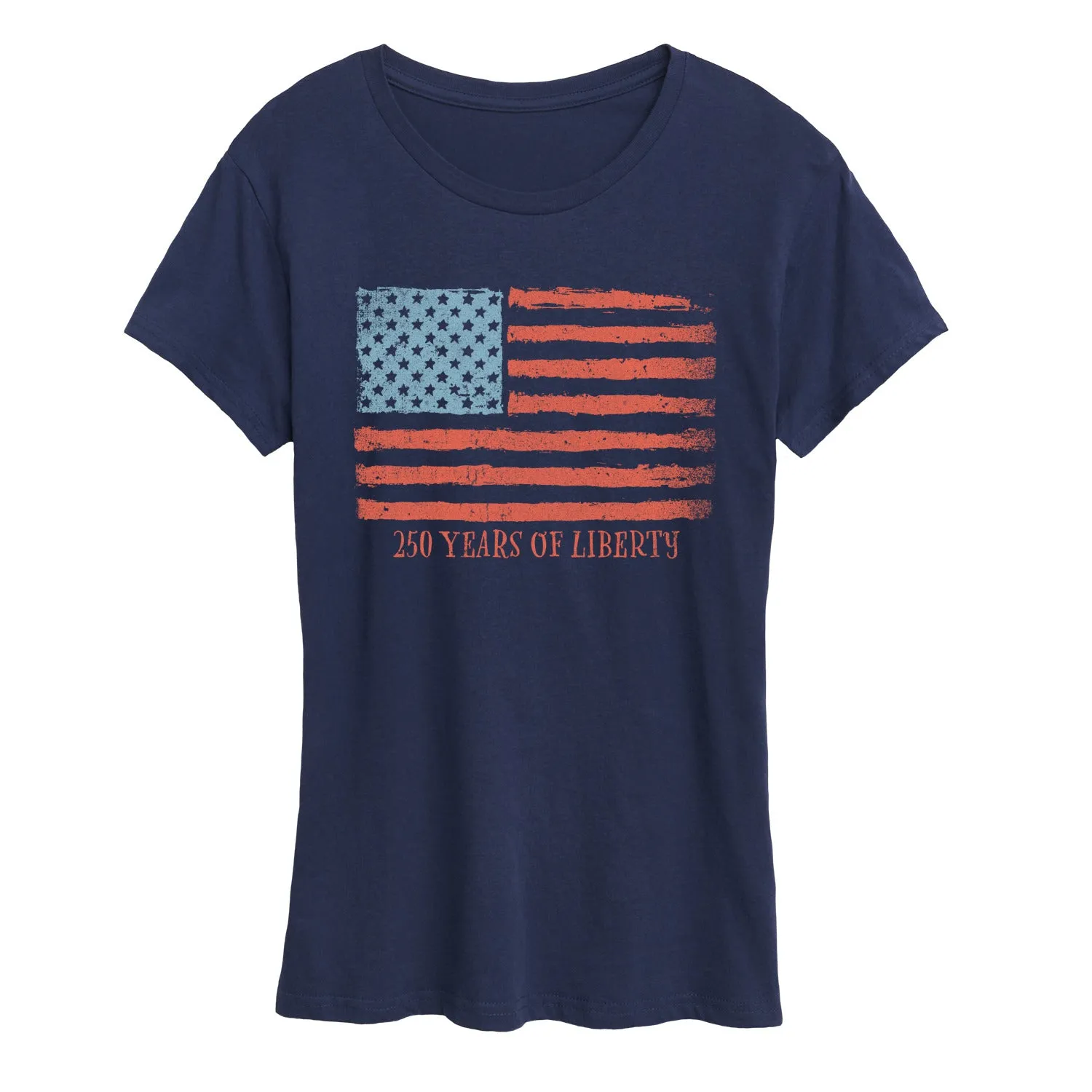 Instant Message - 250 Years of Liberty Flag - Women's Short Sleeve Graphic T-Shirt sold by Zulily