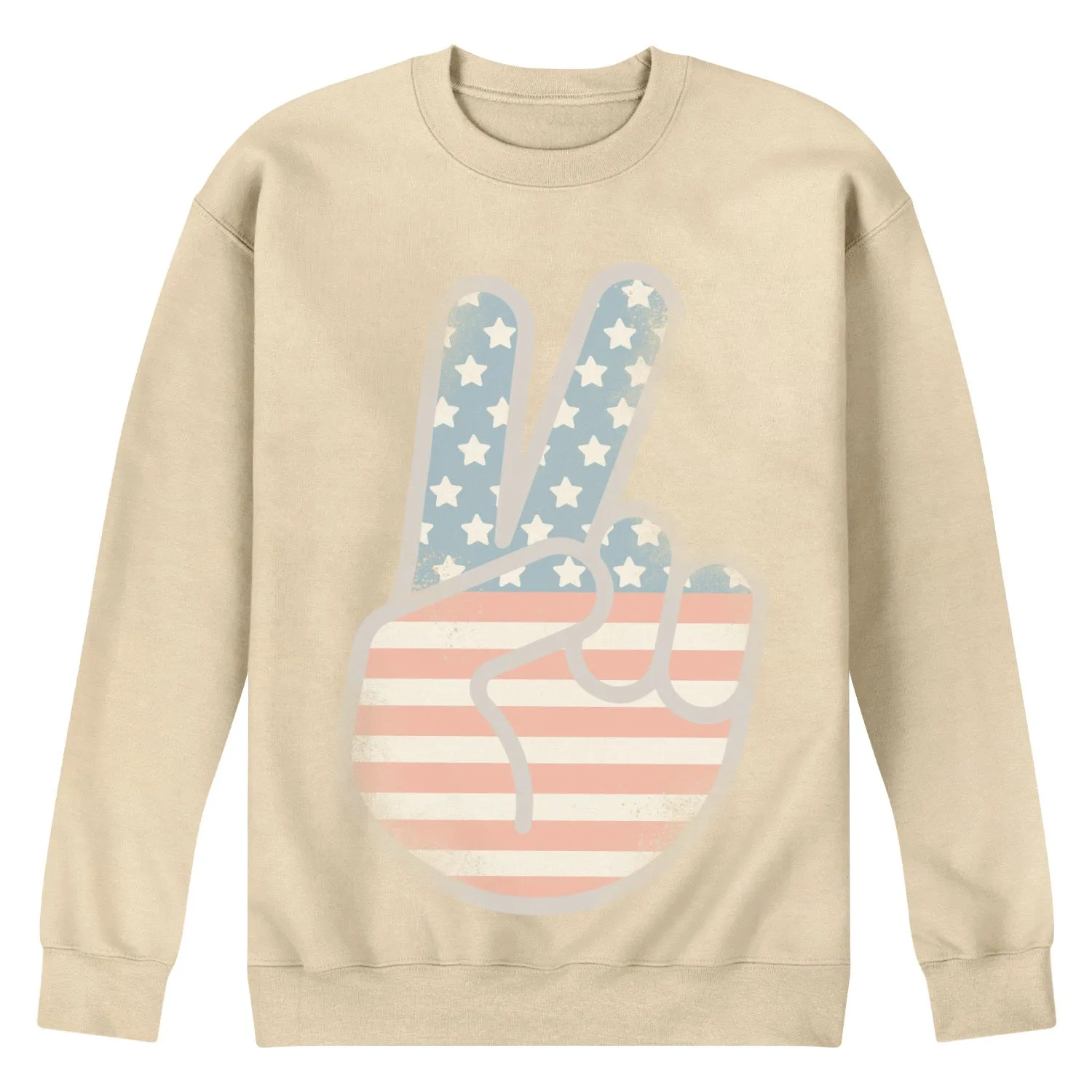 Instant Message - Flag Peace Sign - Men's Crew Fleece Sweatshirt sold by Zulily