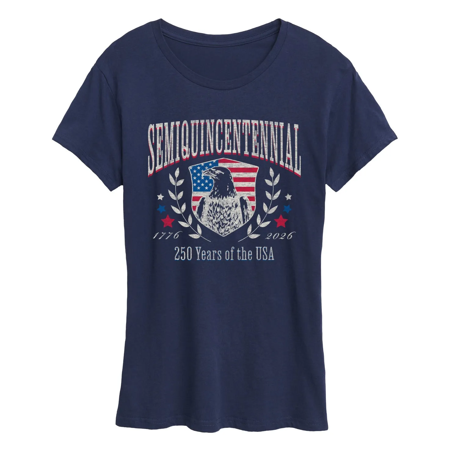 Instant Message - Semiquincentennial Collegiate - Women's Short Sleeve Graphic T-Shirt sold by Zulily