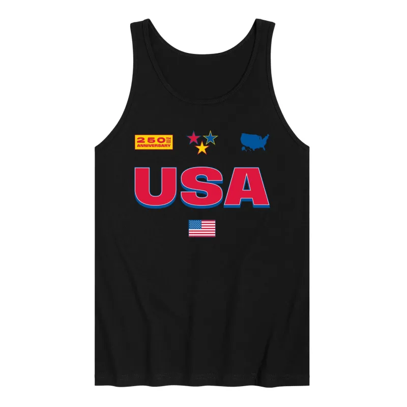 Instant Message - USA 250 Jersey - Men's Sleeveless Graphic Tank sold by Zulily