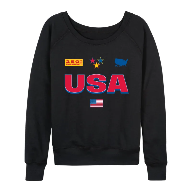 Instant Message - USA 250 Jersey - Women's French Terry Long Sleeve Pullover sold by Zulily