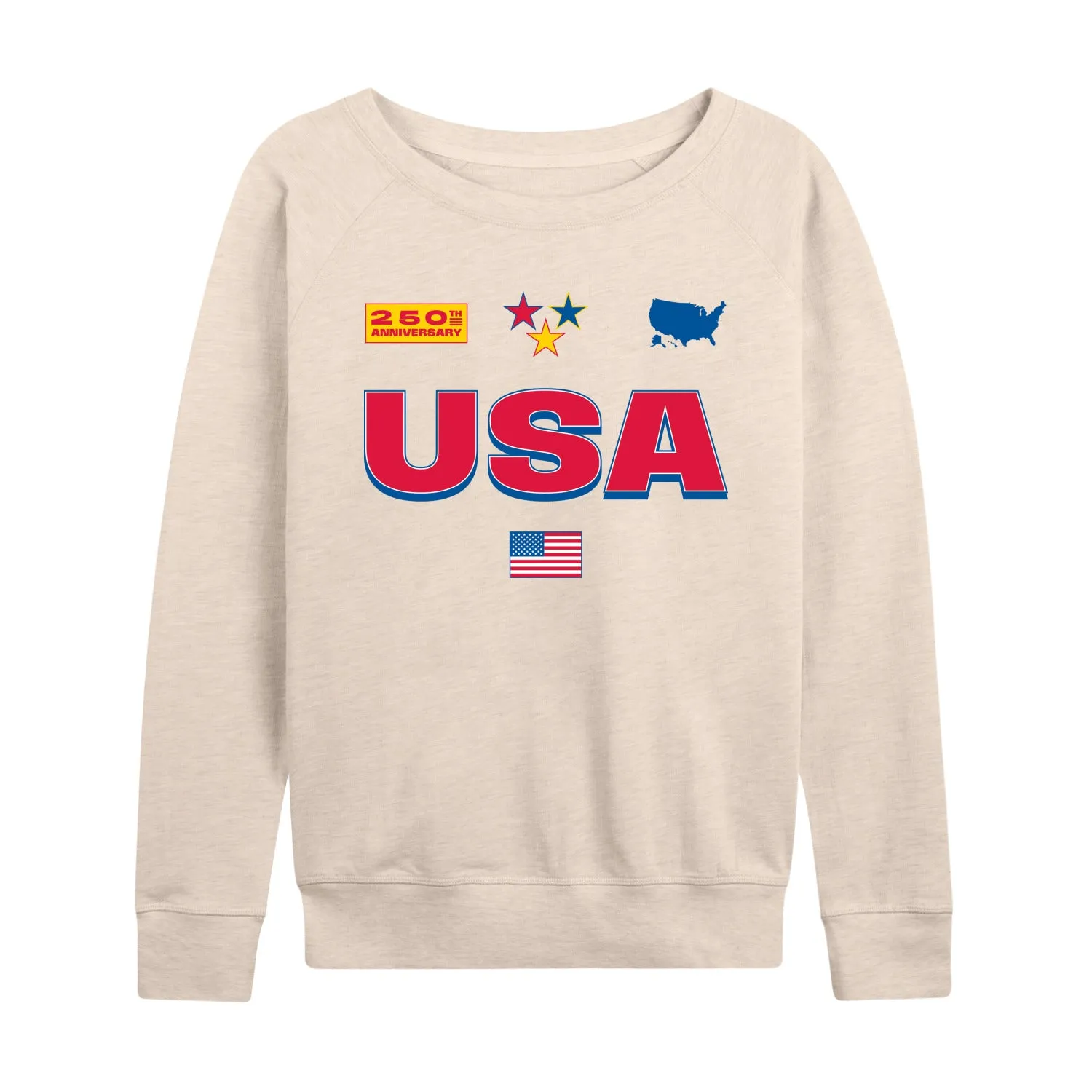 Instant Message - USA 250 Jersey - Women's French Terry Long Sleeve Pullover sold by Zulily product image thumbnail 2