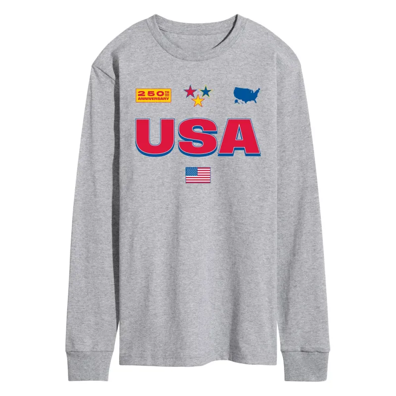 Instant Message - USA 250 Jersey - Men's Long Sleeve Graphic T-Shirt sold by Zulily
