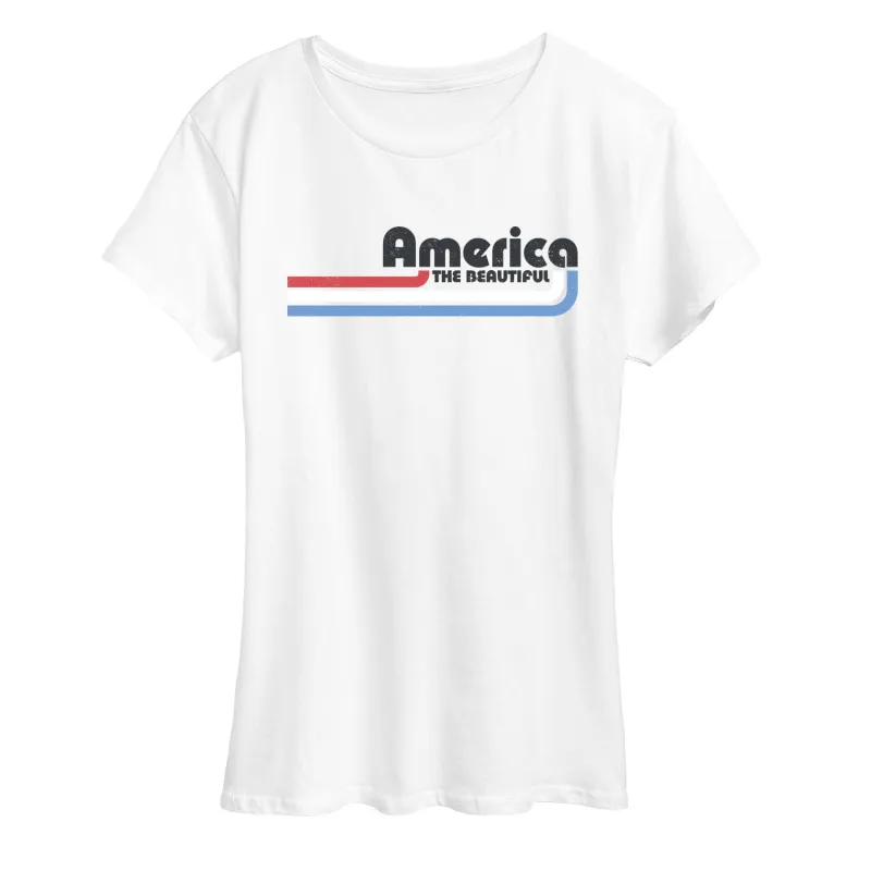 Instant Message - America Lines - Women's Short Sleeve Graphic T-Shirt sold by Zulily