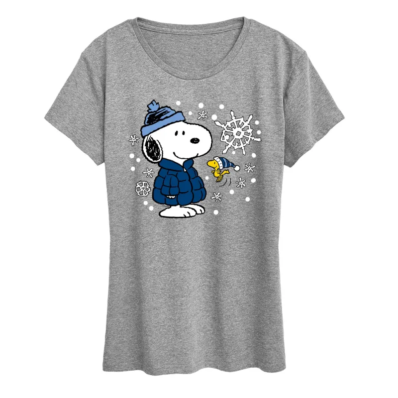 Peanuts - Snoopy Woodstock Hats - Women's Short Sleeve Graphic T-Shirt sold by Zulily