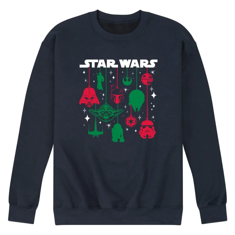 Star Wars - Red and Green Ornaments - Men's Crew Fleece Sweatshirt made by Star Wars