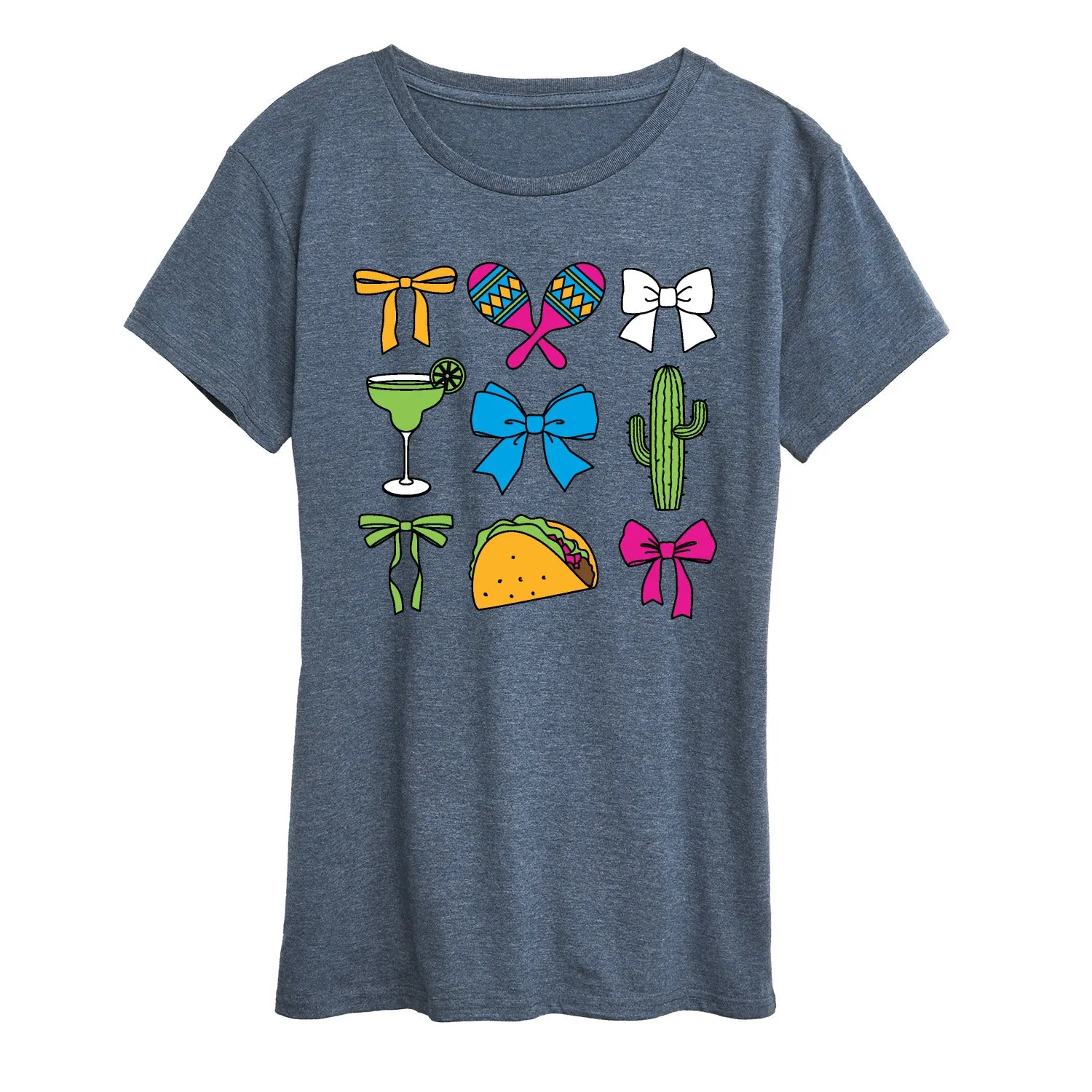 Instant Message - Cinco De Mayo Bows - Women's Short Sleeve Graphic T-Shirt sold by Zulily product image thumbnail 4