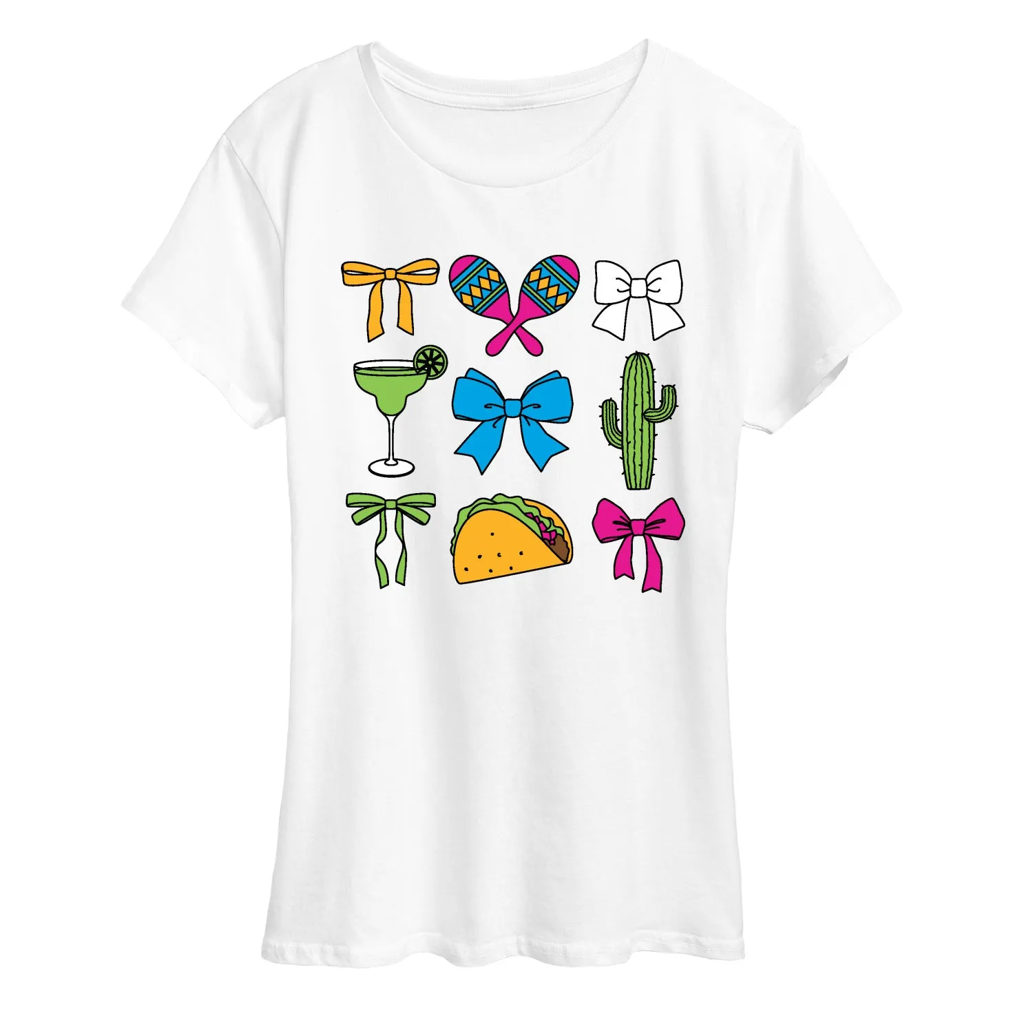 Instant Message - Cinco De Mayo Bows - Women's Short Sleeve Graphic T-Shirt sold by Zulily