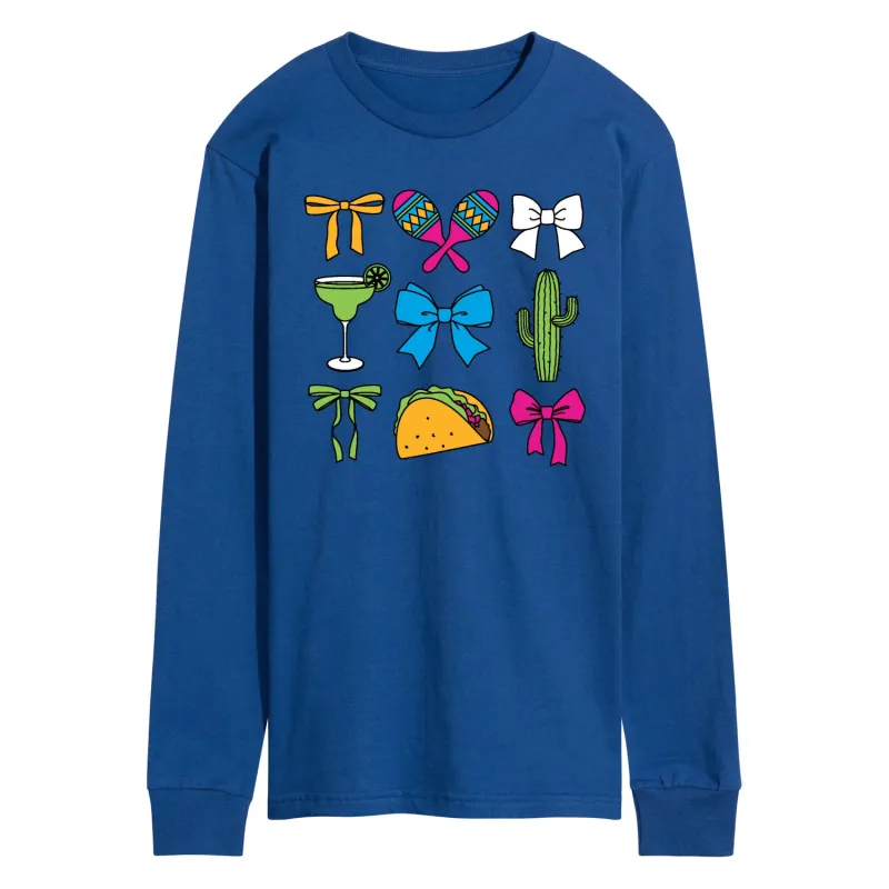 Instant Message - Cinco De Mayo Bows - Men's Long Sleeve Graphic T-Shirt made by Zulily