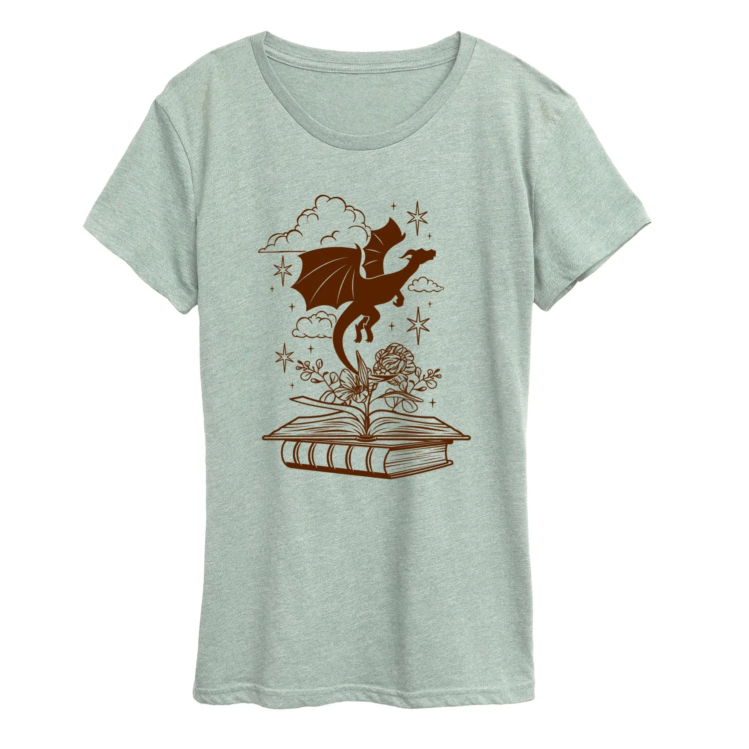 Instant Message - Dragon Flying Out Of Book - Women's Short Sleeve Graphic T-Shirt sold by Zulily product image thumbnail 4