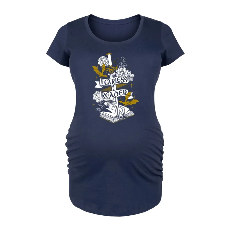 Instant Message - Fearless Reader - Women's Maternity Scoop Neck Graphic T-Shirt sold by Zulily