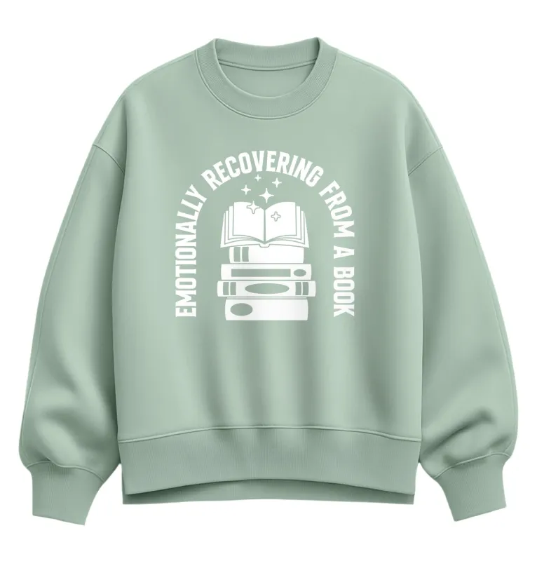 Instant Message - Emotionally Recovering From Book - Women's Oversized Fleece Crew Sweatshirt sold by Zulily