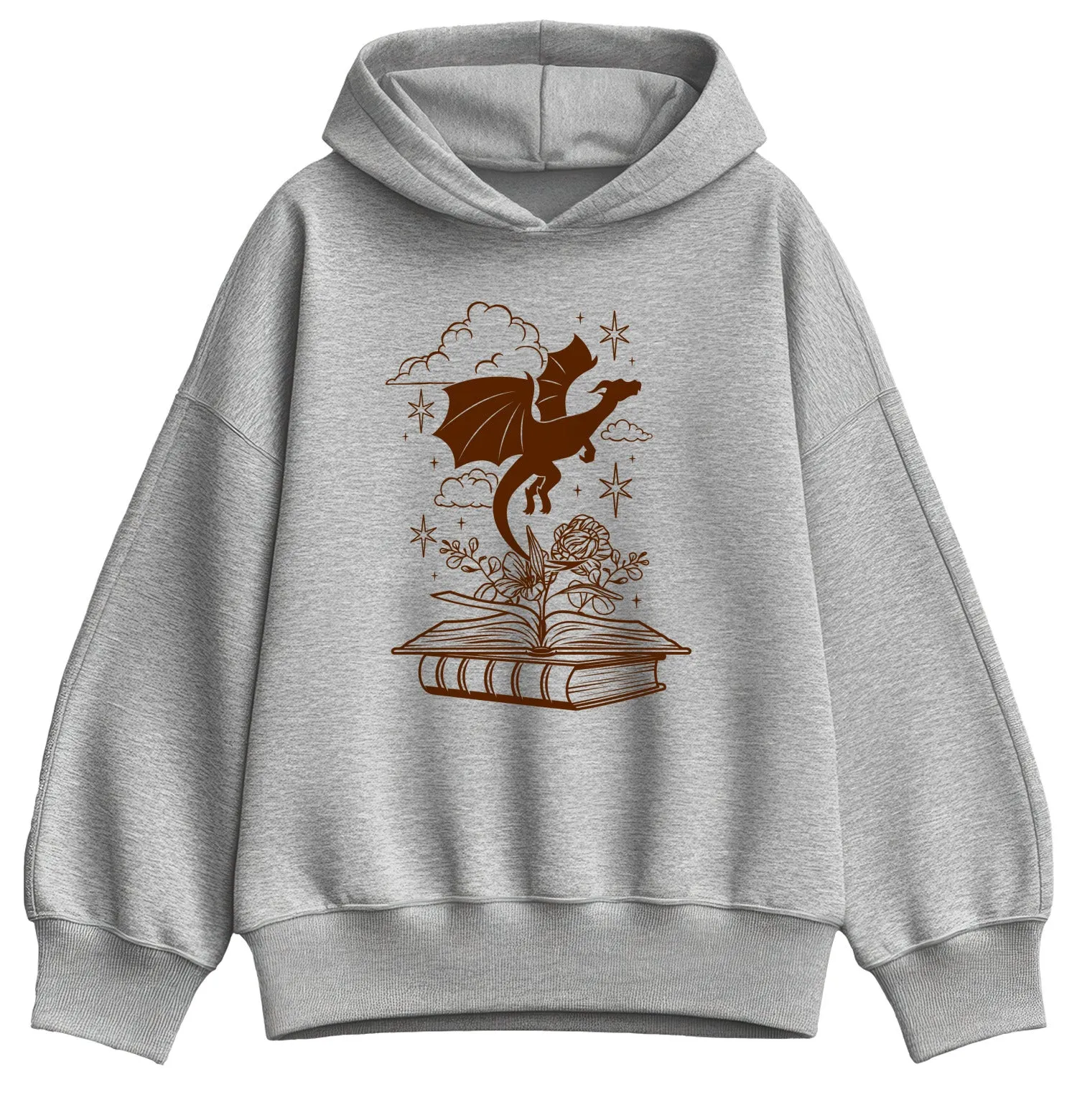 Instant Message - Dragon Flying Out Of Book - Women's Oversized Fleece Hoodie Sweatshirt sold by Zulily product image thumbnail 2