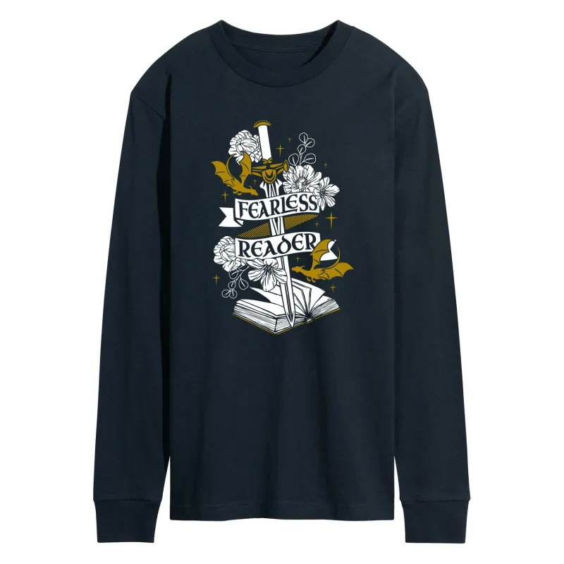 Instant Message - Fearless Reader - Men's Long Sleeve Graphic T-Shirt sold by Zulily