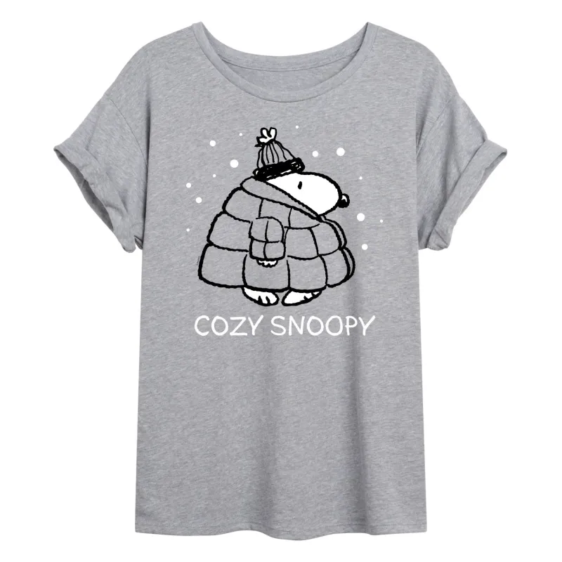 Peanuts - Cozy Snoopy - Women's Oversized T-Shirt sold by Zulily