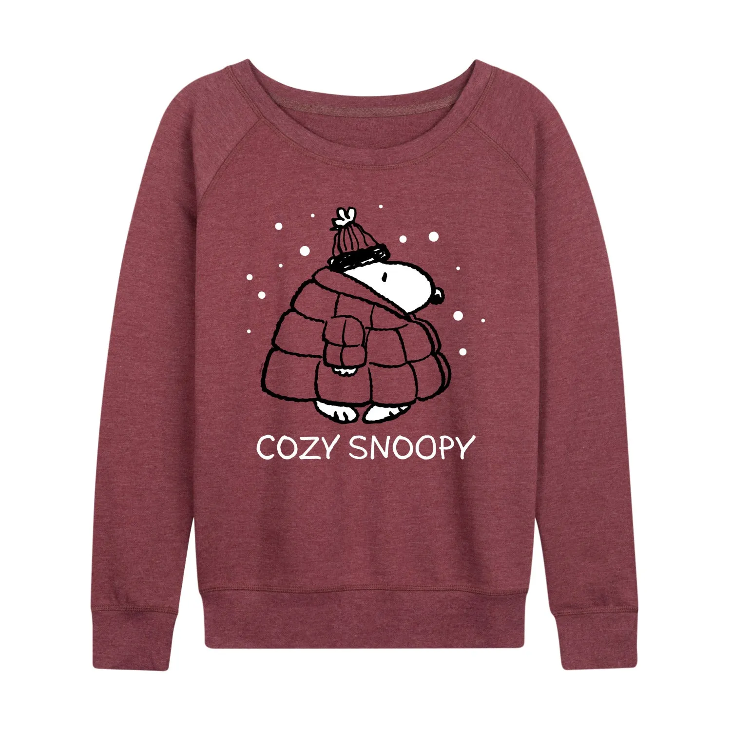 Peanuts - Cozy Snoopy - Women's Lightweight French Terry Long Sleeve Shirt sold by Zulily