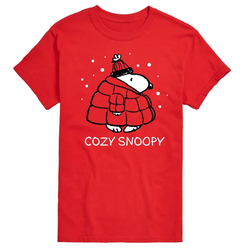 Peanuts - Cozy Snoopy - Men's Short Sleeve Graphic T-Shirt sold by Zulily