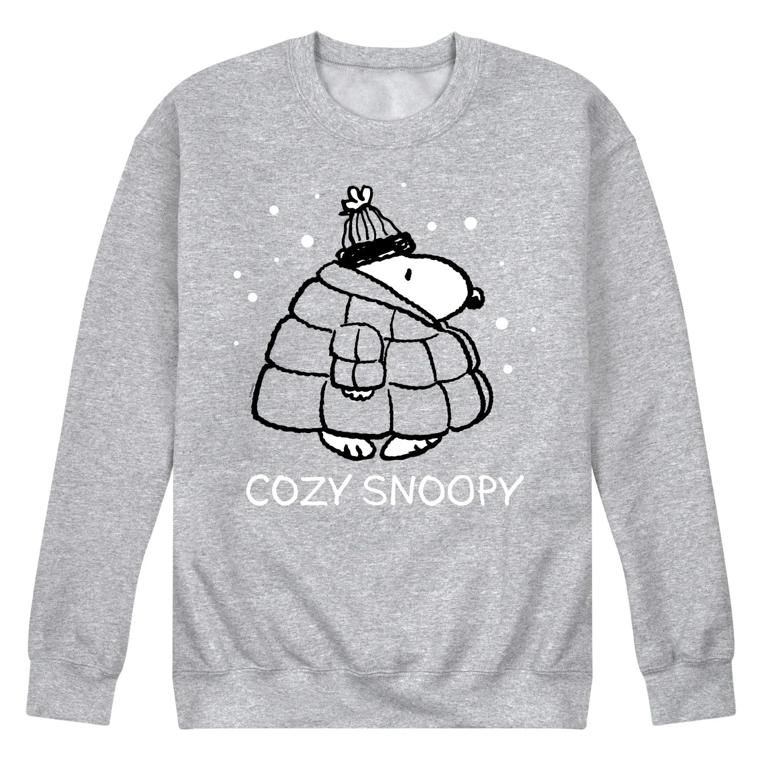 Peanuts - Cozy Snoopy - Men's Crew Neck Fleece Pullover sold by Zulily