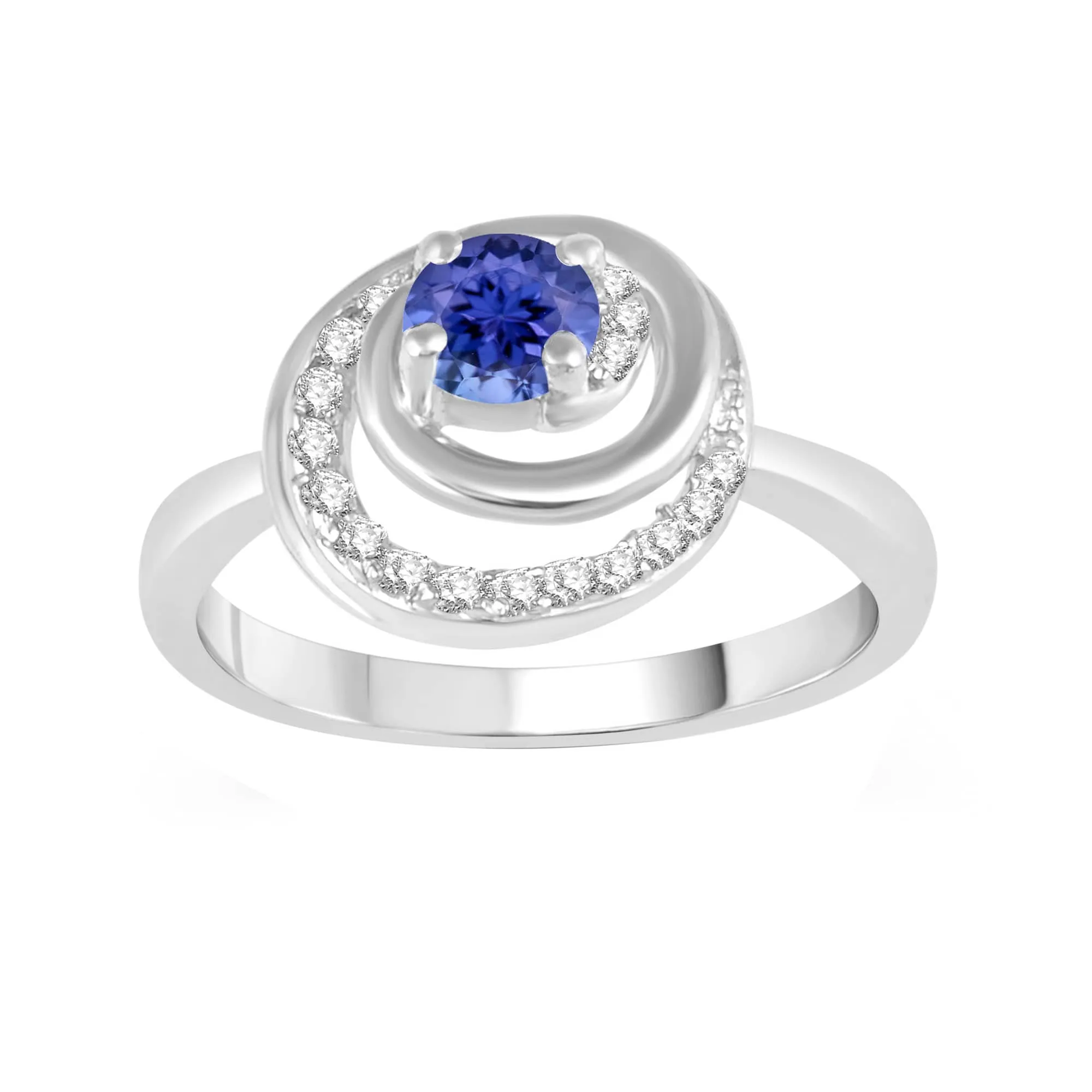 V3 Jewelry Sterling Silver with Natural Tanzanite and White Topaz Spiral Ring sold by Zulily product image thumbnail 4