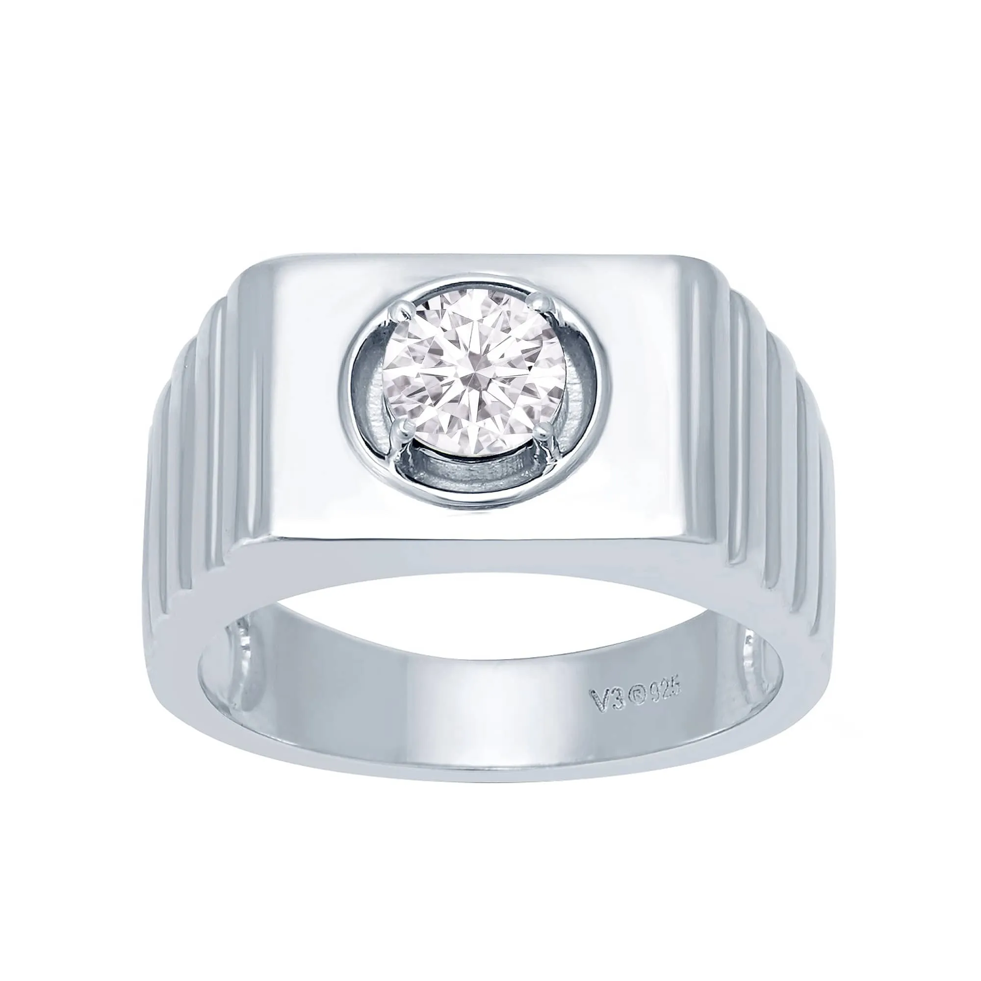V3 Jewelry Sterling Silver with Moissanite Solitaire Ring sold by Zulily