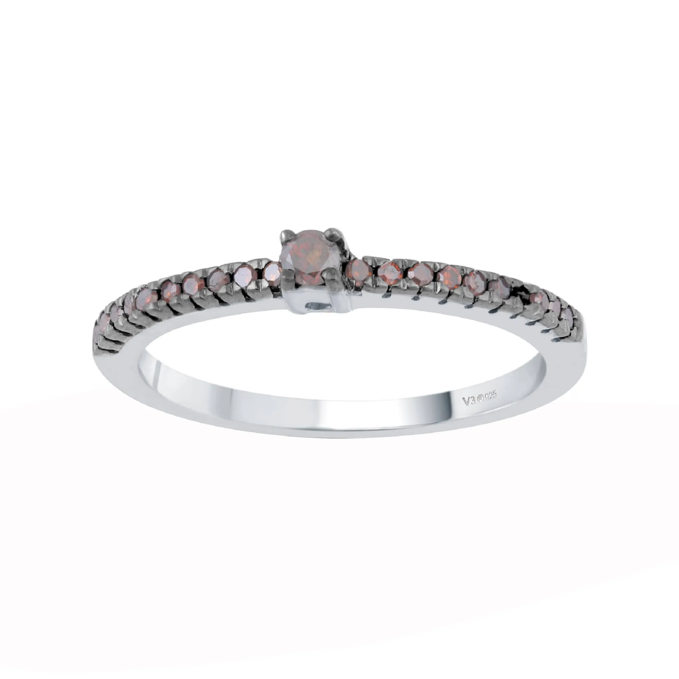 V3 Jewelry Genuine Red Diamond Sterling Silver Stackable Band Ring sold by Zulily