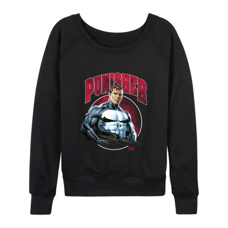 Marvel - Punisher Bootleg - Women's French Terry Long Sleeve Pullover made by Marvel