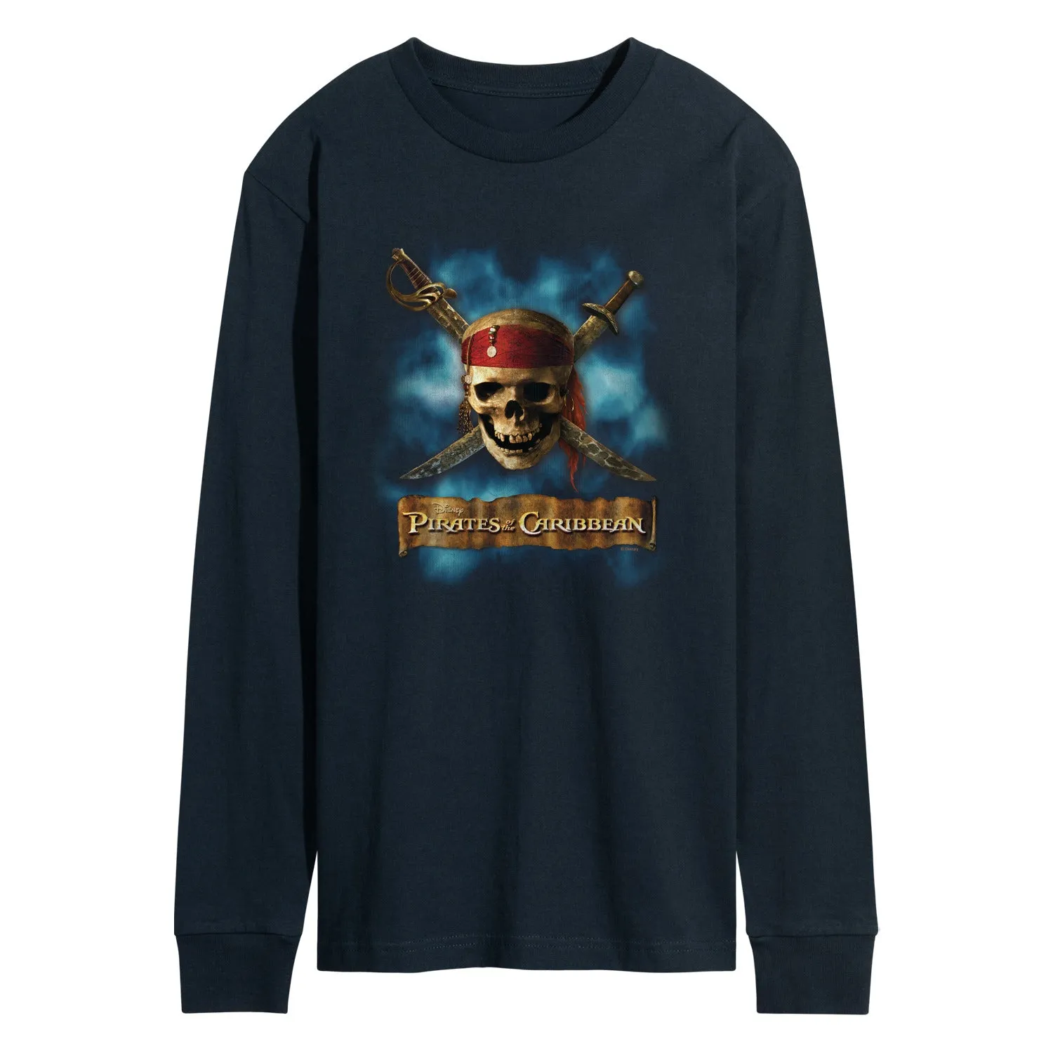 Pirates of the Caribbean - Skull and Swords - Men's Long Sleeve Graphic T-Shirt sold by Zulily