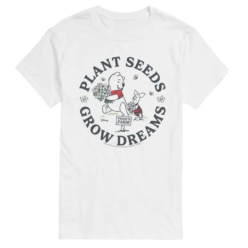 Winnie the Pooh - Plant Seeds Grow Dreams - Men's Short Sleeve Graphic T-Shirt sold by Zulily